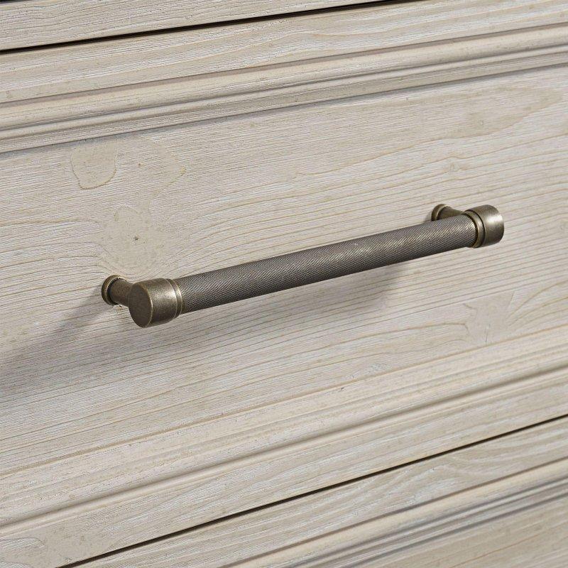 Krem Masif Çam 6 Çekmeceli Antik Kalay Kulplu Şifonyer - 102x50x136 cm - 304264
