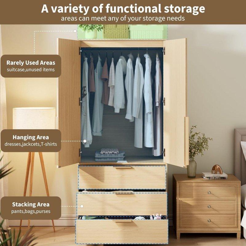 Krem MDF Hasır Kapaklı 3 Çekmeceli Şifonyer - 308682