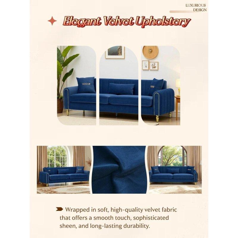 Krem Metal Ayaklı Yastıklı 3 Kişilik Bohem Koltuk - 222 cm - 286900
