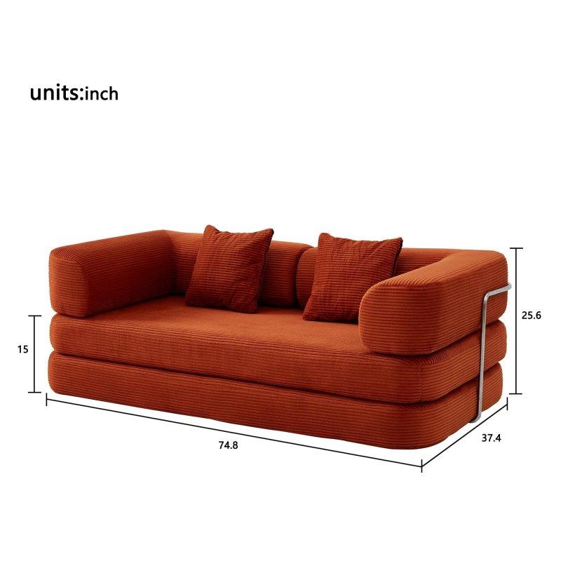Krem Pamuk Keten Yataklı ve Ayarlanabilir Sırtlı Bohem Koltuk - 190x90 cm - 283644