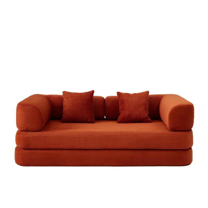 Krem Pamuk Keten Yataklı ve Ayarlanabilir Sırtlı Bohem Koltuk - 190x90 cm - 283644