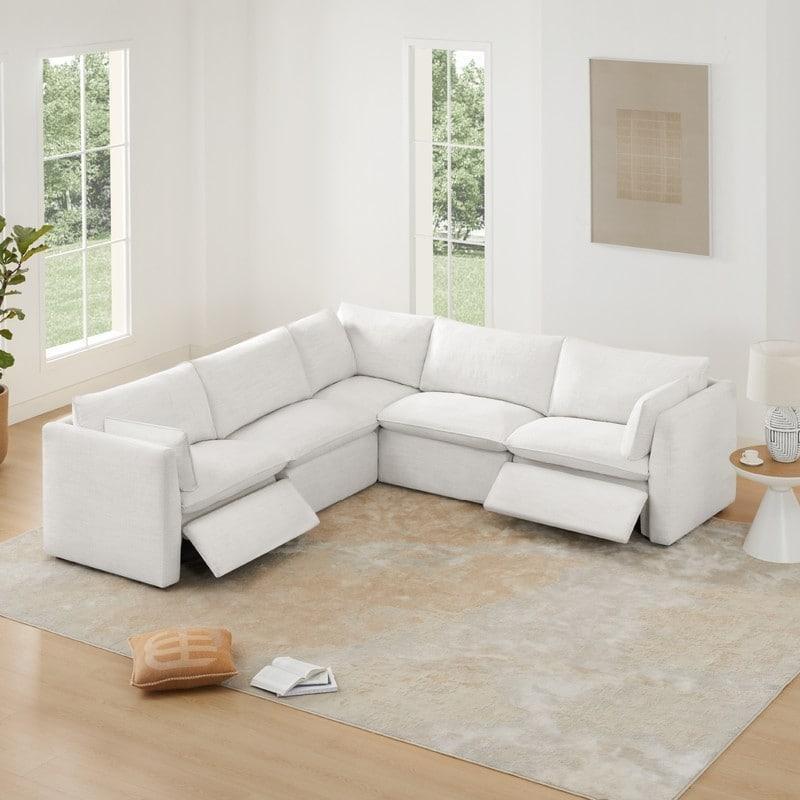 Krem Polyester Kumaş Elektrikli Mekanizmalı Modüler Köşe Koltuk - 272 cm - 259867 Krem Polyester Kumaş Elektrikli Mekanizmalı Modüler Köşe Koltuk - 272 cm - 259867