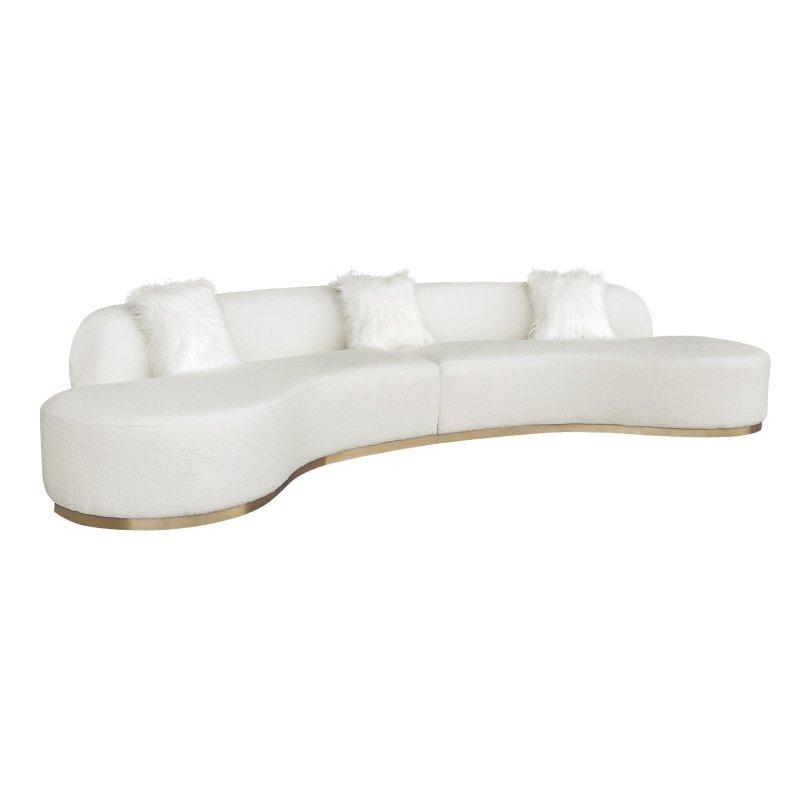 Krem Polyester Kumaş Kavisli Kolsuz Bohem Koltuk - 294029