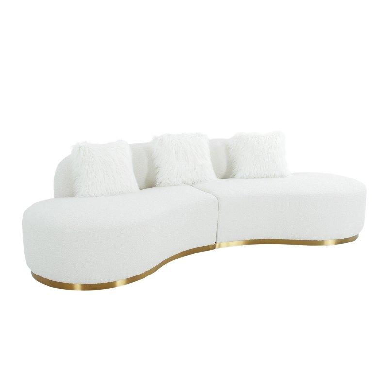 Krem Polyester Kumaş Kavisli Kolsuz Bohem Koltuk - 294029