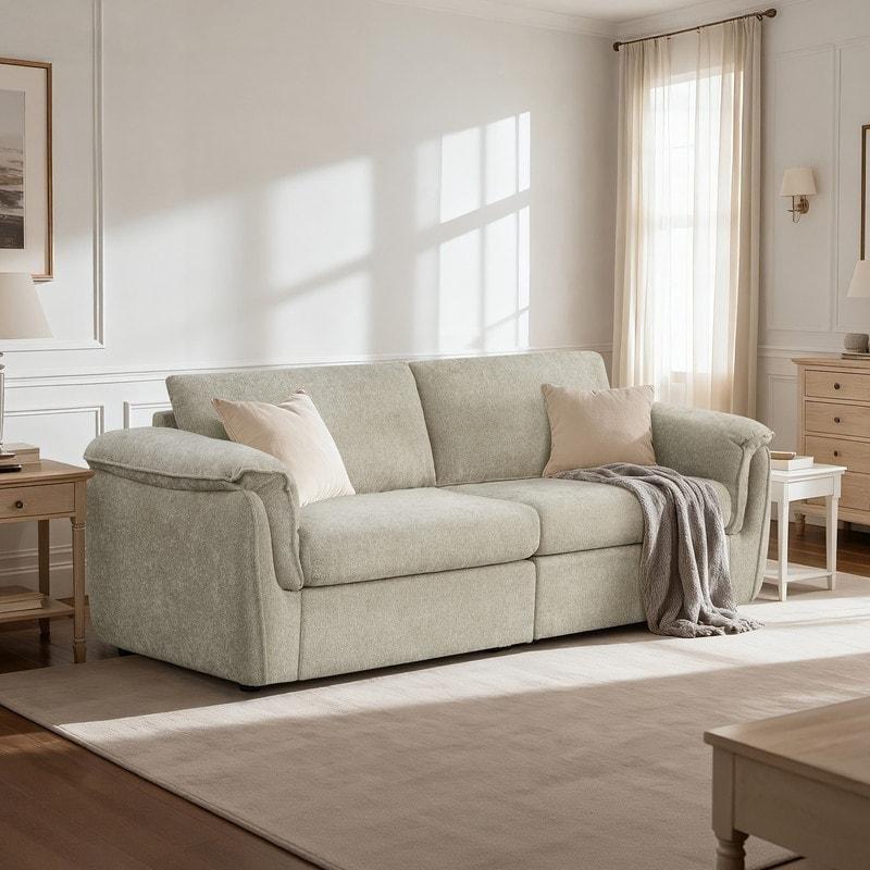 Krem Polyester Kumaş Modüler Modern Köşe Koltuk - 258848