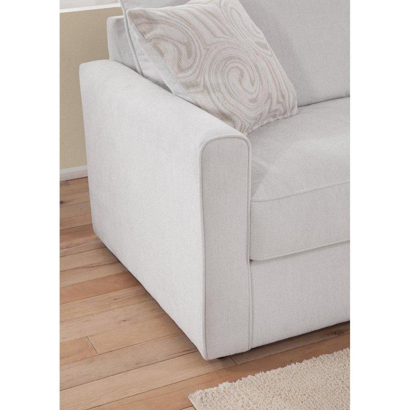 Krem Polyester Kumaş Yataklı 3 Kişilik Bohem Koltuk - 196 cm - 284683