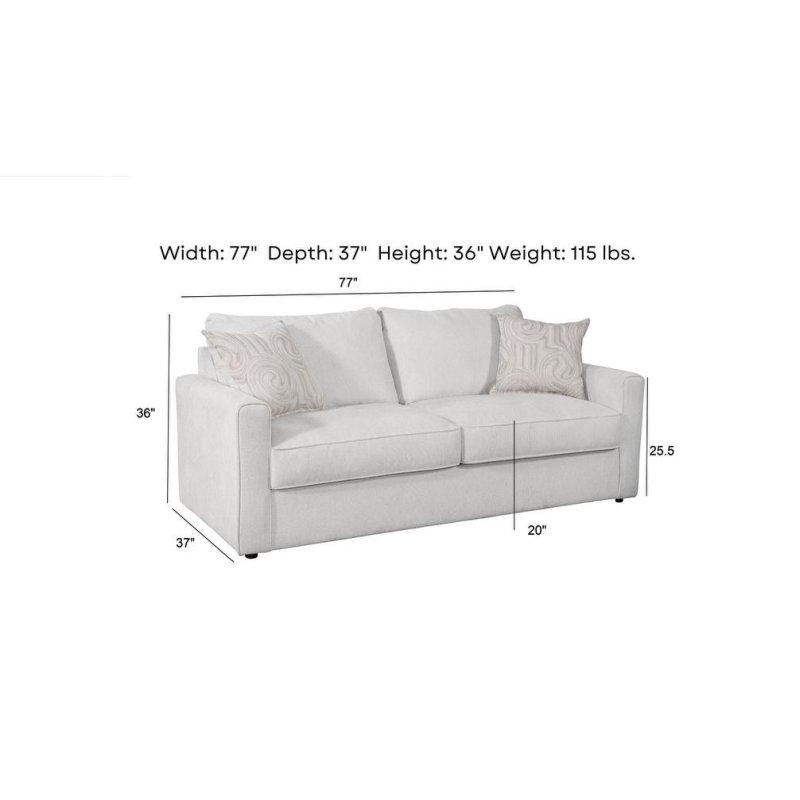 Krem Polyester Kumaş Yataklı 3 Kişilik Bohem Koltuk - 196 cm - 284683