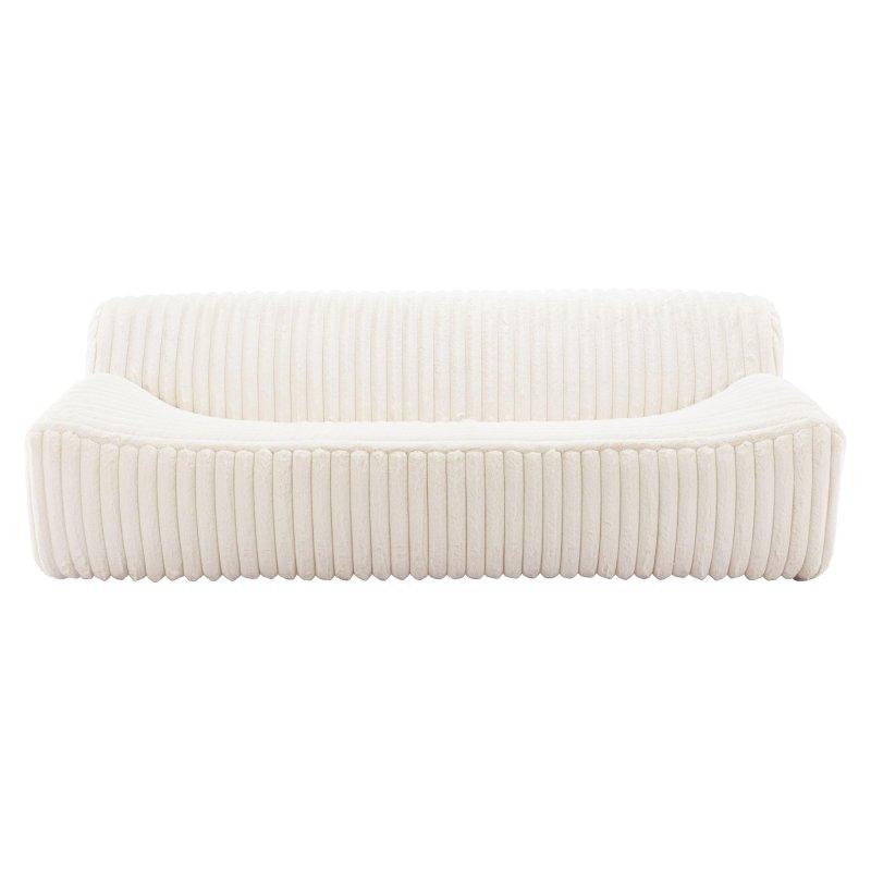 Krem Rengi Ahşap 3 Kişilik Geniş Kollu Bohem Koltuk - 225x95 cm - 290532