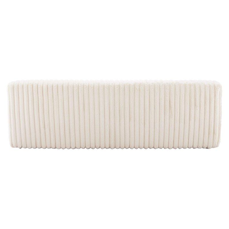 Krem Rengi Ahşap 3 Kişilik Geniş Kollu Bohem Koltuk - 225x95 cm - 290532