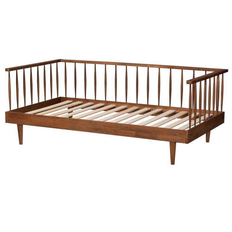 Kül Ceviz Ahşap İğ Tasarımlı Daybed Karyola - 198x104 cm - 330455