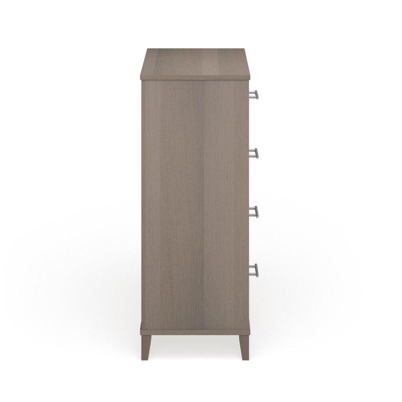 Kül Grisi MDF 4 Çekmeceli Saten Nikel Kulplu Şifonyer - 80x42x110 cm - 299893