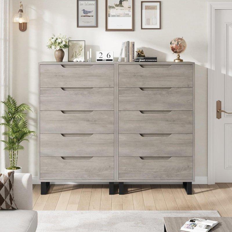 Kül Grisi MDF 5 Çekmeceli Dikey Şifonyer - 90x41x128 cm - 307758