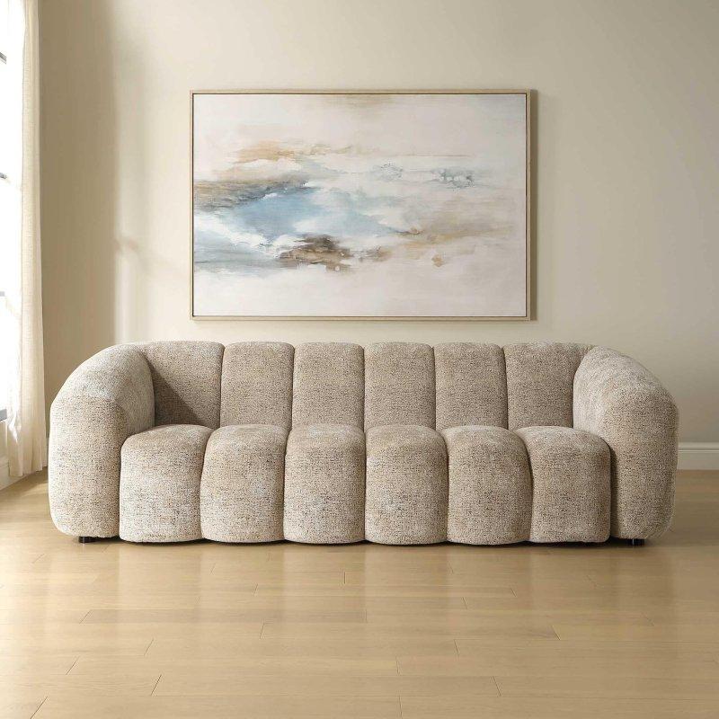 Kum Beji Şönil Kumaş Kanallı Dikişli Bohem Koltuk - 235 cm - 286370