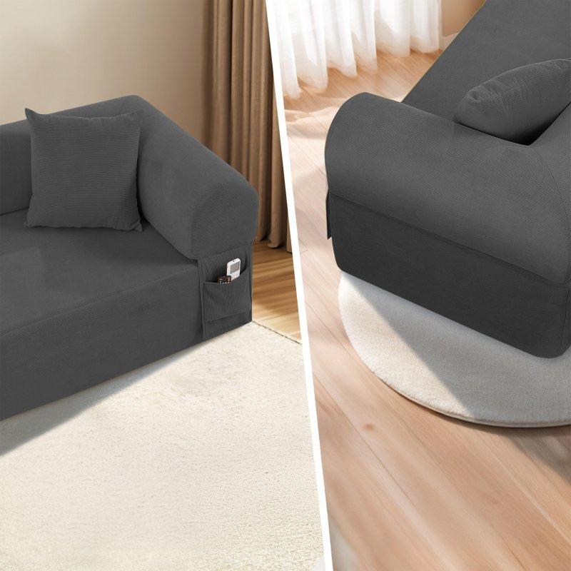 Kumaş Alçak Profilli Yan Cepli 3 Kişilik Bohem Koltuk - 211x77x61 cm - 280771