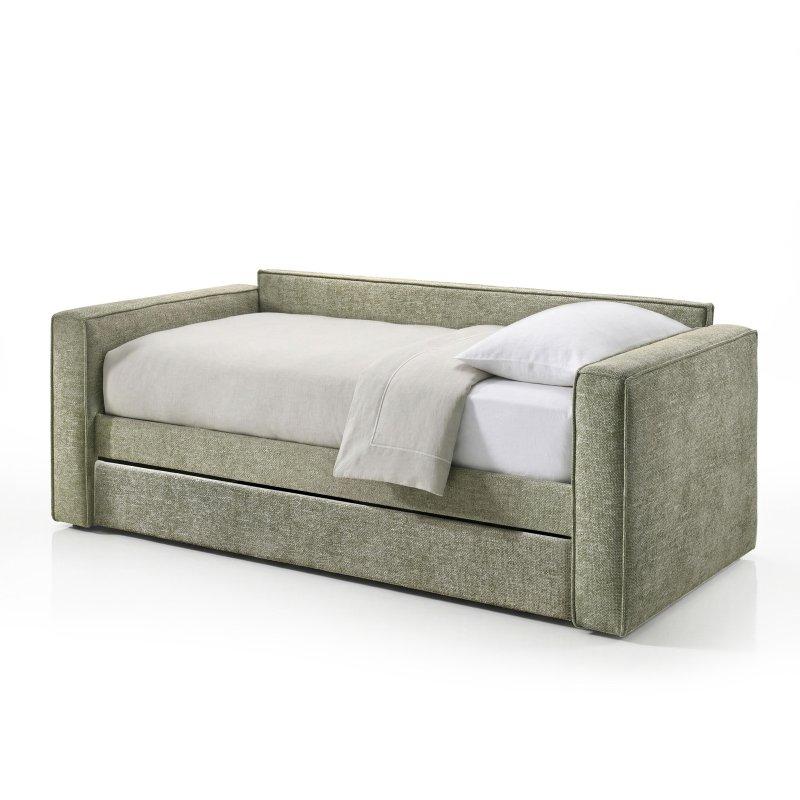Kumaş Döşemeli Ahşap Yavru Yataklı Daybed Karyola - 232x112 cm - 330398