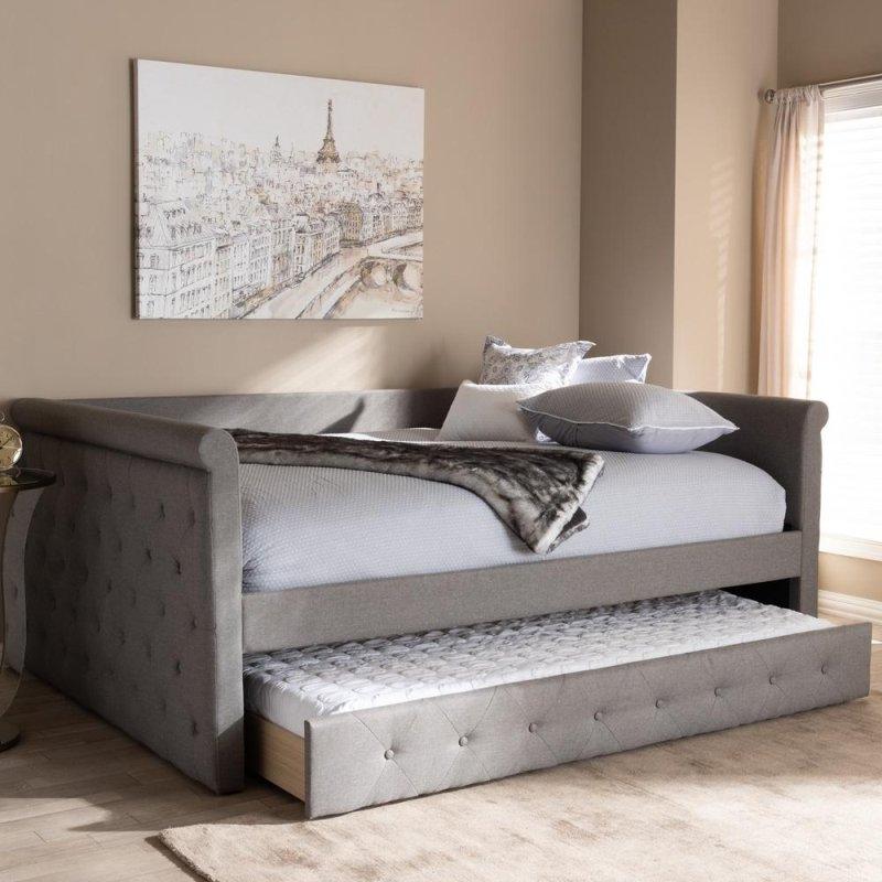 Kumaş Döşemeli Kapitoneli Yavru Yataklı Daybed Karyola - 330513