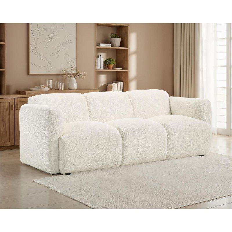 Kumaş Döşemeli Yuvarlak Hatlı Düz Kollu Bohem Koltuk - 209 cm - 286366