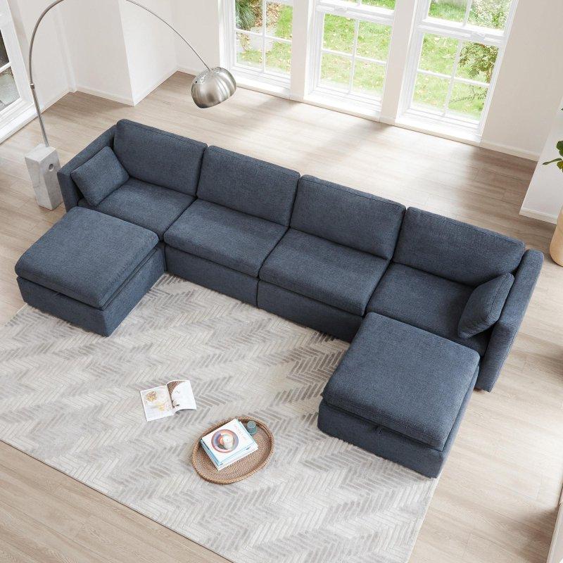 Kumaş Modüler Geniş Oturumlu Köşe Koltuk - 259969