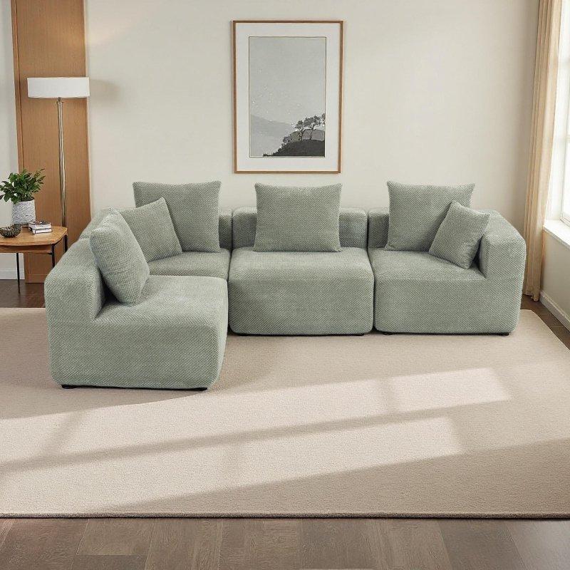 Kumaş Modüler Köpük Dolgulu 6 Yastıklı Köşe Koltuk - 282x189 cm - 256006 Kumaş Modüler Köpük Dolgulu 6 Yastıklı Köşe Koltuk - 282x189 cm - 256006