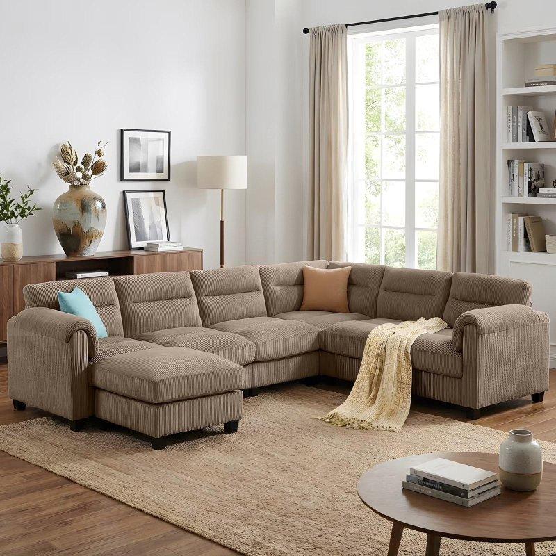 Kumaş Modüler Yönü Değiştirilebilir Puflu Köşe Koltuk - 256623