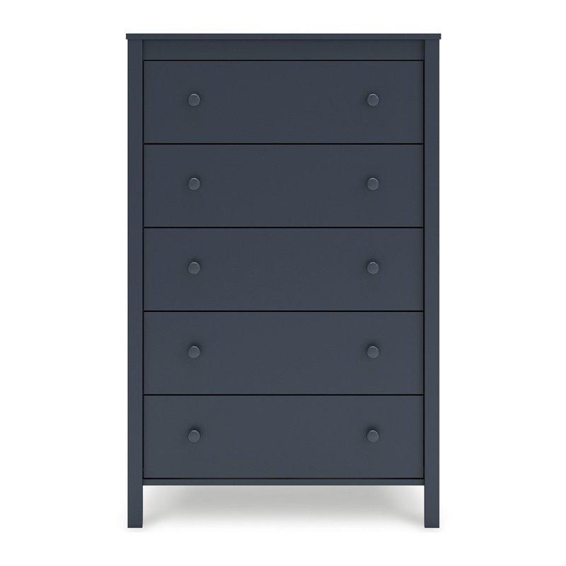 Lacivert Ahşap 5 Çekmeceli Yüksek Şifonyer - 127 cm - 302989