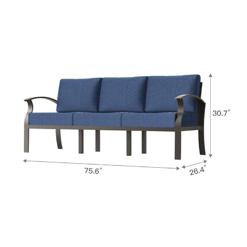 Lacivert Alüminyum Çıkarılabilir Minderli Yuvarlak Kollu Bohem Koltuk - 181x87x65 cm - 277947