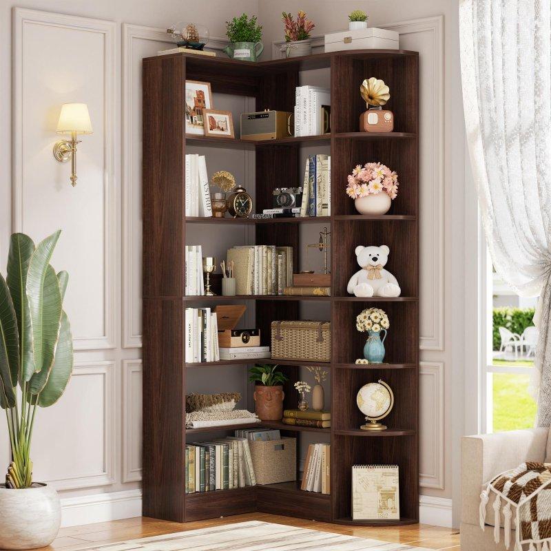 Laminat 6 Raflı L Şekilli Köşe Kitaplık - 181 cm - 312084