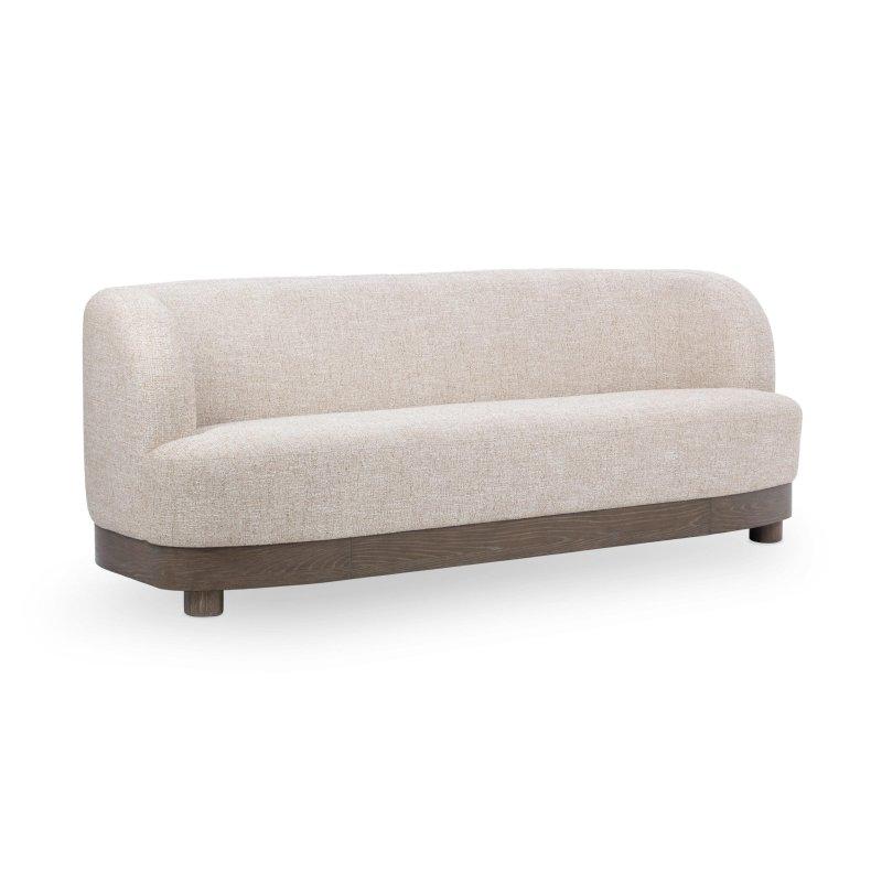 Latte Bej Polyester Kumaş Meşe Kavisli 3 Kişilik Bohem Koltuk - 219 cm - 283040