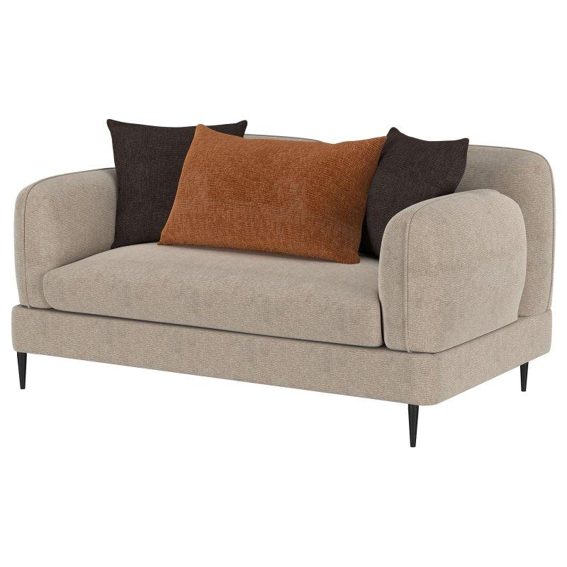 Latte Şönil Kumaş Metal Ayaklı İki Kişilik Bohem Koltuk - 163 cm - 288862