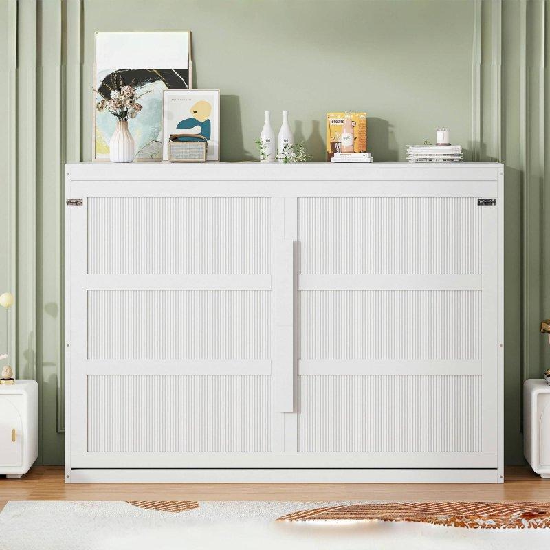 LED Aydınlatmalı Modern MDF Çift Pistonlu Çift Kişilik Duvar Yatağı - 261211