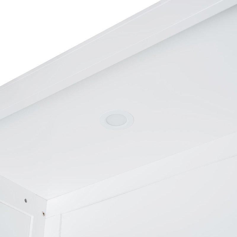 LED Aydınlatmalı Raflı ve Gardıroplu MDF Duvar Yatağı - 261649