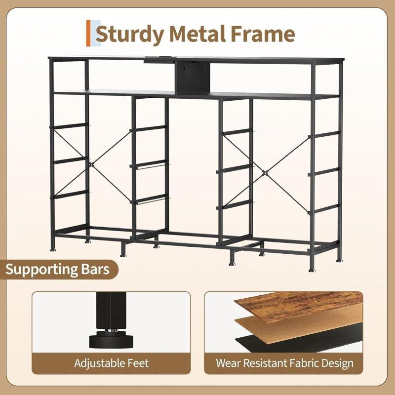 LED Aydınlatmalı ve Prizli 11 Kumaş Çekmeceli MDF TV Sehpası Şifonyer - 140 cm - 304442
