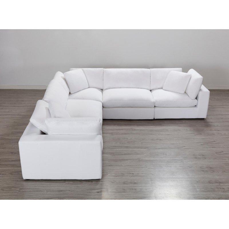 Leke Tutmaz Kumaş Modüler Kuş Tüyü Dolgulu 5 Parça Köşe Koltuk - 341x341 cm - 256649
