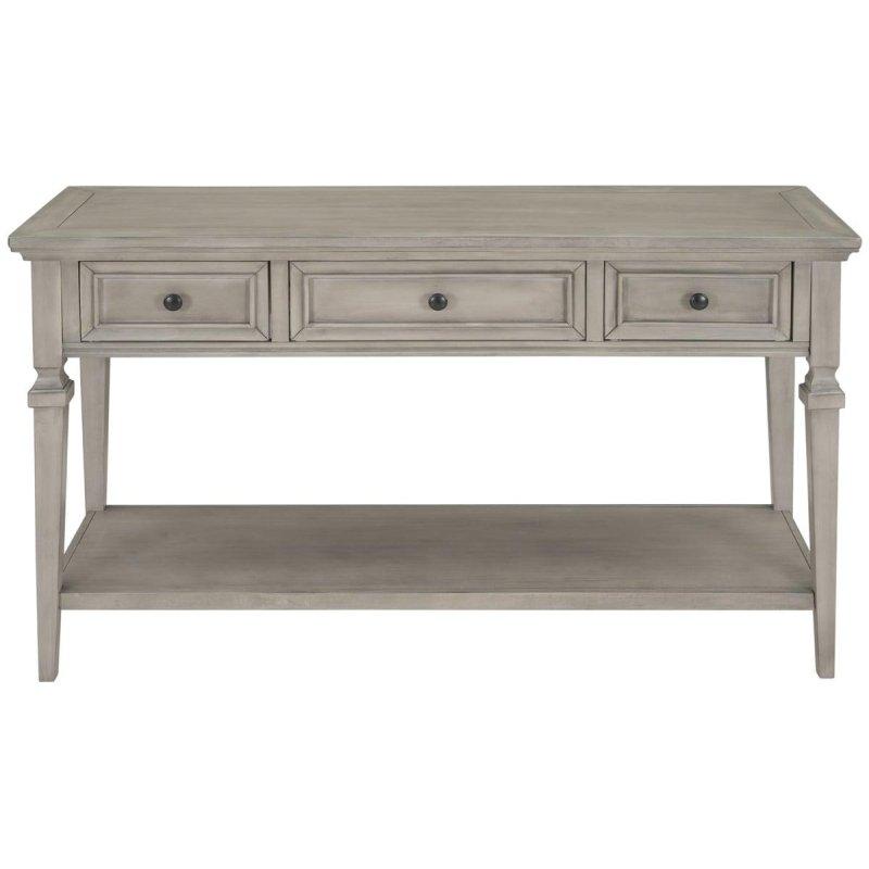 Masif Ahşap 3 Çekmeceli Raflı Retro Dresuar - 127 cm - 332104