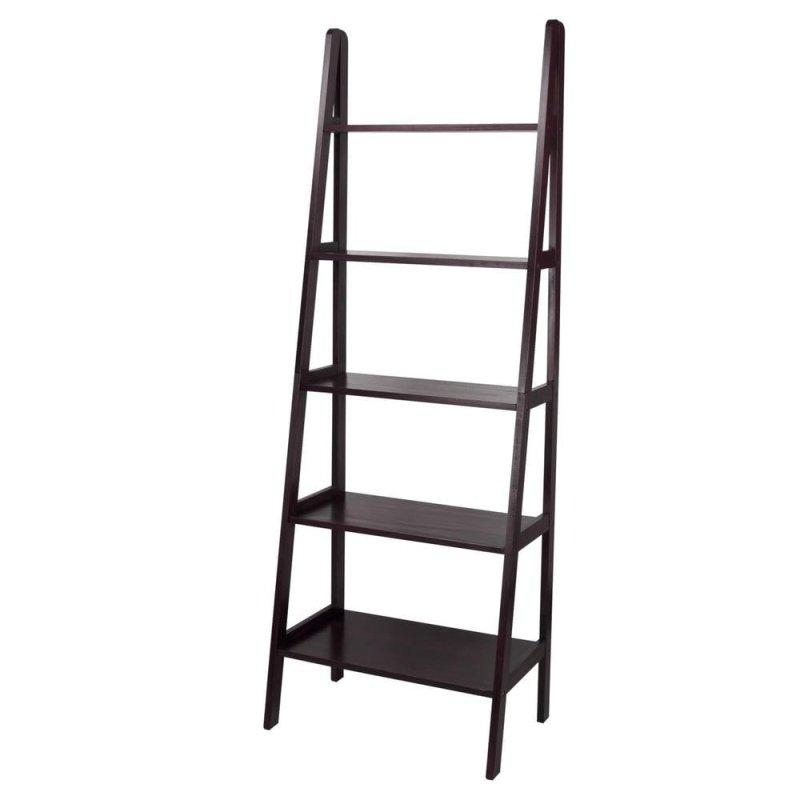 Masif Ahşap 5 Raflı Merdiven Tasarım Kitaplık - 183x64x41 cm - 312897