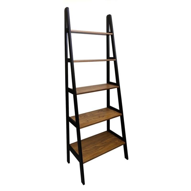 Masif Ahşap 5 Raflı Merdiven Tasarım Kitaplık - 183x64x41 cm - 312897