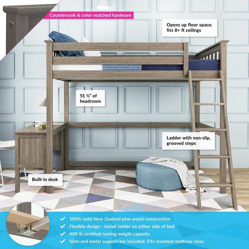 Masif Ahşap Çalışma Masalı Altı Boş Ranza - 249058