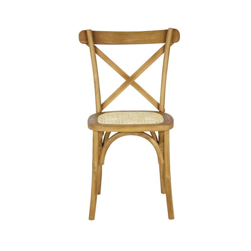 Masif Ahşap Çapraz Sırtlı 2li Set Rattan Sandalye - 252813