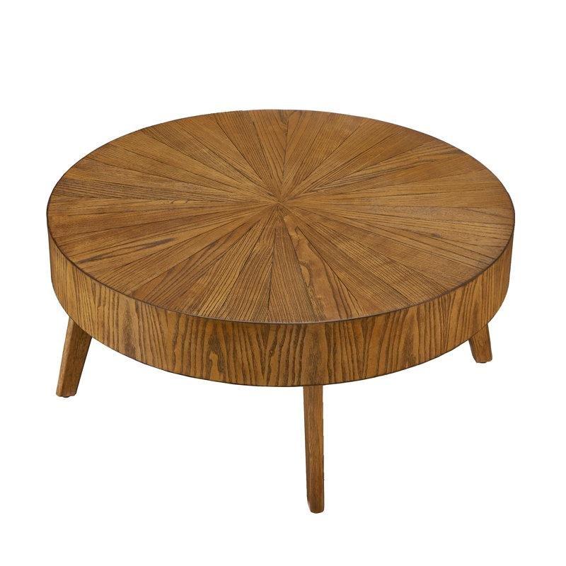 Masif Ahşap Çizilmeye Dayanıklı Yuvarlak Orta Sehpa - 80 cm - 244606