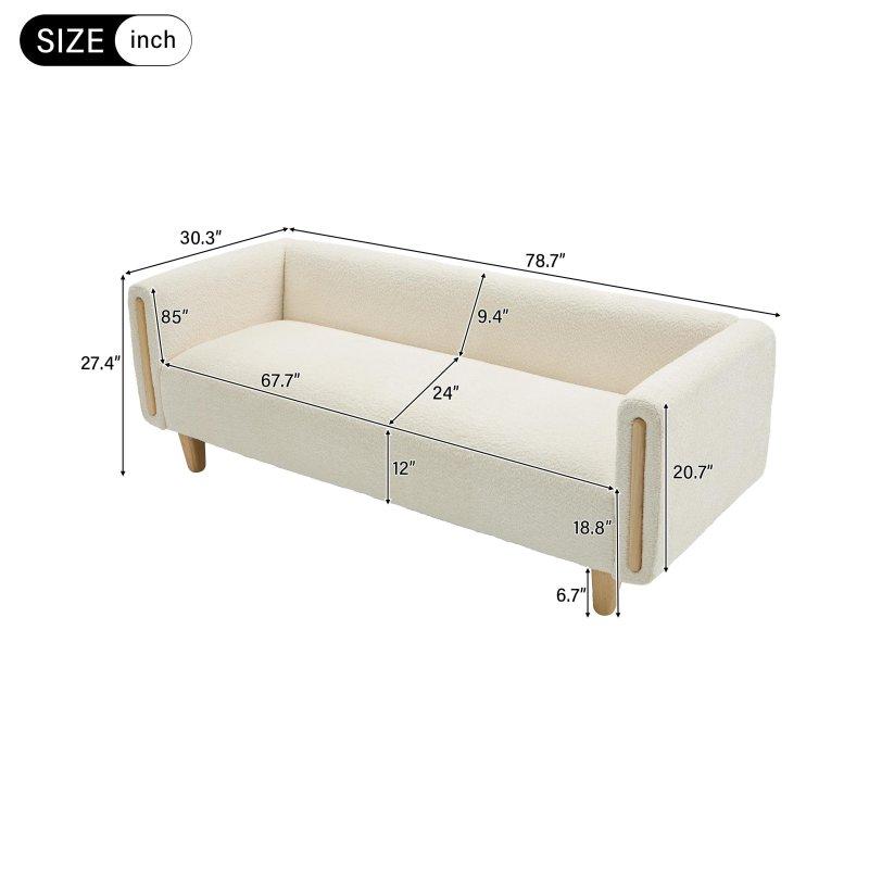 Masif Ahşap Detaylı Bukle Kumaş 3 Kişilik Modern Bohem Koltuk - 200 cm - 288067 Masif Ahşap Detaylı Bukle Kumaş 3 Kişilik Modern Bohem Koltuk - 200 cm - 288067