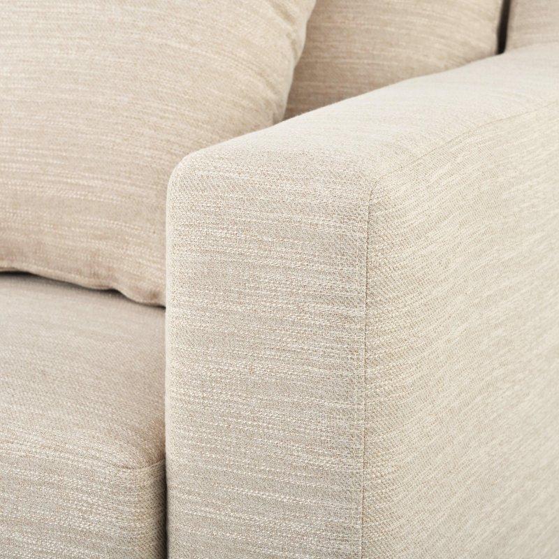 Masif Ahşap Detaylı Polyester Kapitoneli 3 Kişilik Bohem Koltuk - 205x87x87 cm - 286113