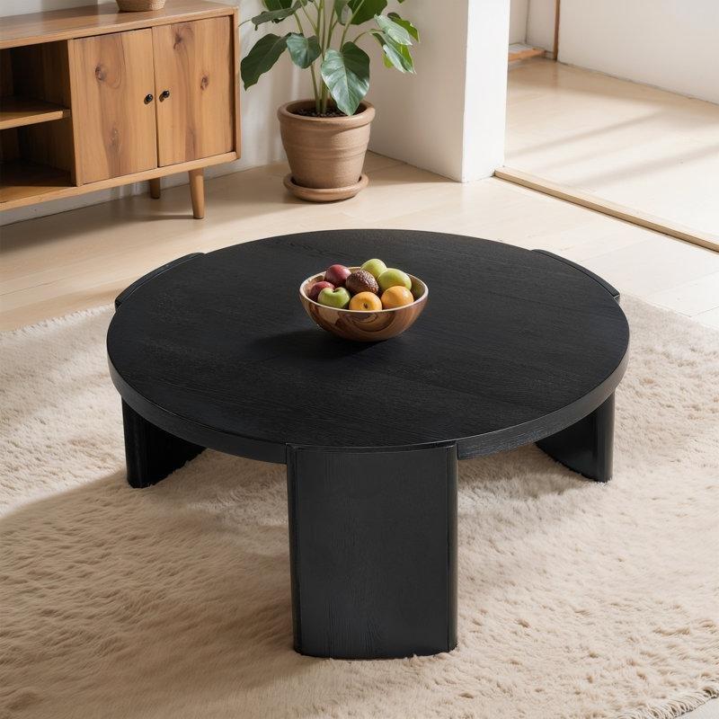 Masif Ahşap Dış Mekan Uyumlu Yuvarlak Orta Sehpa - 102 cm - 244560