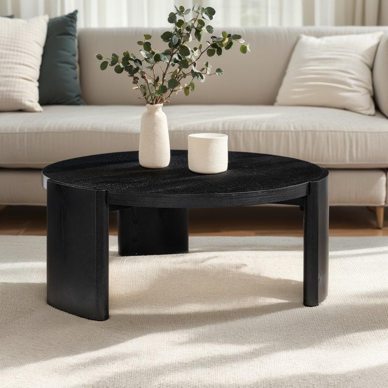 Masif Ahşap Dış Mekan Uyumlu Yuvarlak Orta Sehpa - 102 cm - 244560