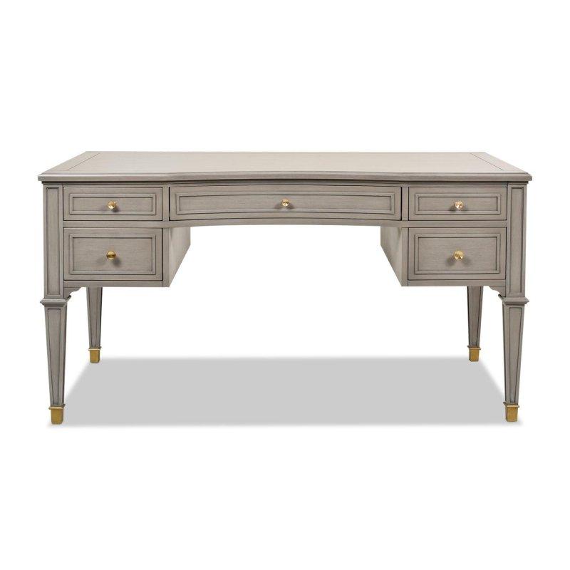 Masif Ahşap Gold Detaylı 5 Çekmeceli Yönetici Ofis Masası - 150 cm - 327550