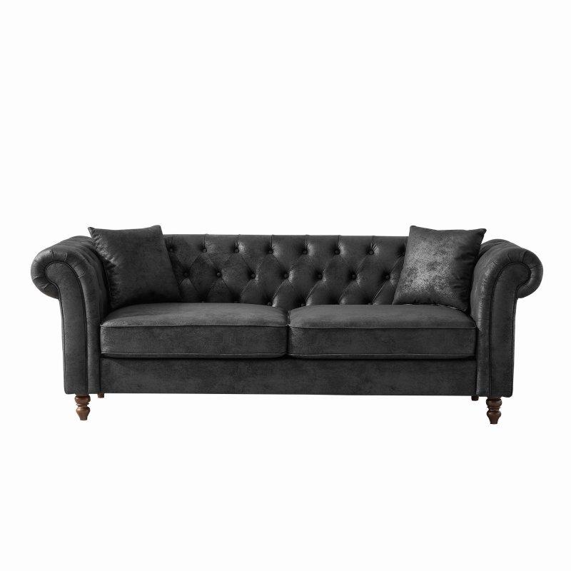 Masif Ahşap Kıvrımlı Kolçaklı 3 Kişilik Bohem Koltuk - 211 cm - 278838