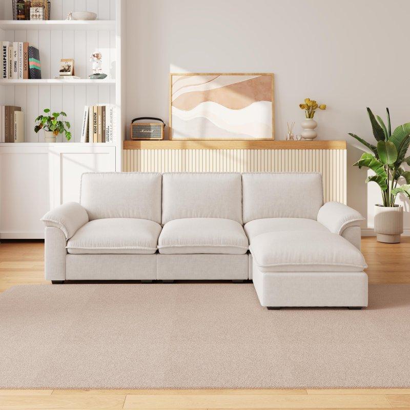 Masif Ahşap L Şeklinde Şönil Kumaş Bohem Koltuk - 260x154 cm - 288362 Masif Ahşap L Şeklinde Şönil Kumaş Bohem Koltuk - 260x154 cm - 288362