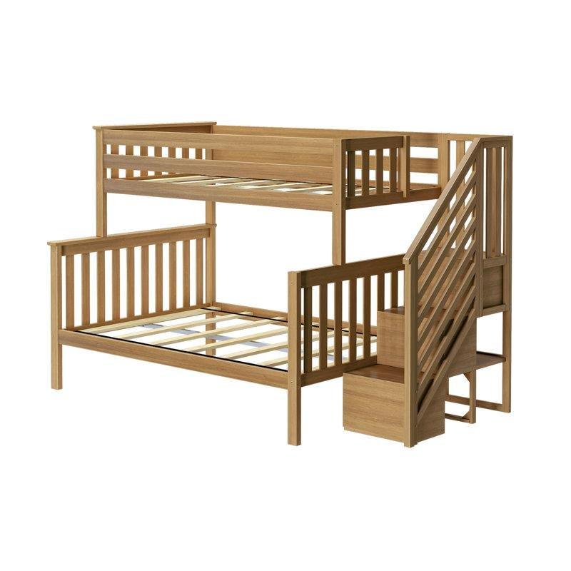 Masif Ahşap Merdivenli Raflı Ayrılabilen Ranza - 248031