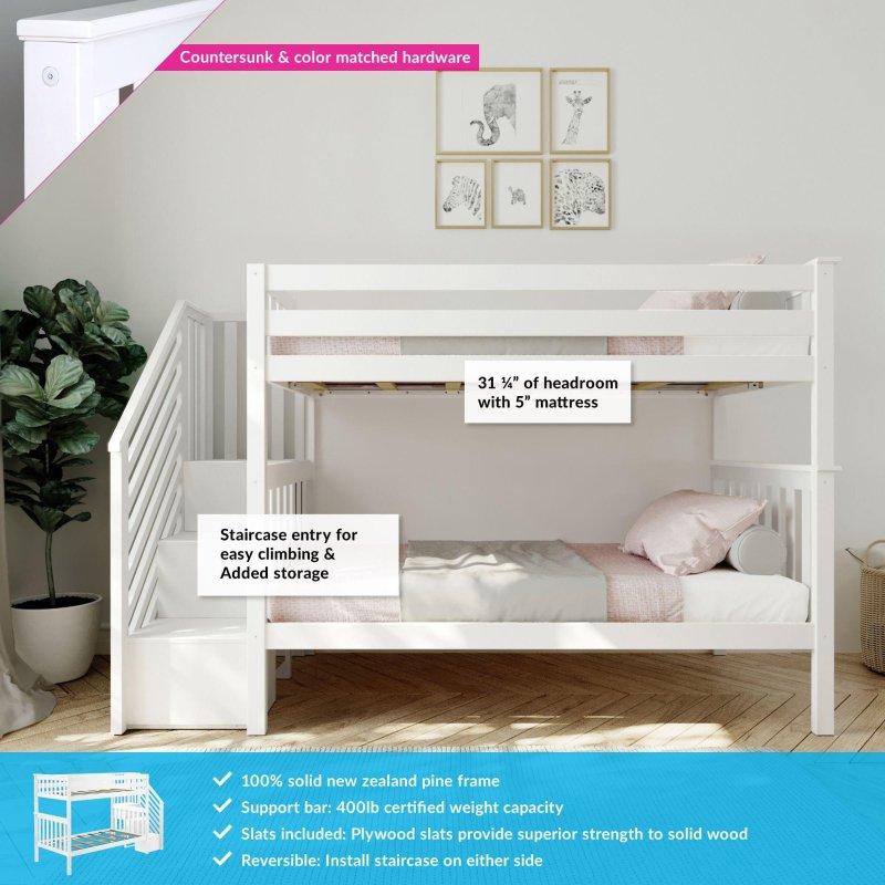 Masif Ahşap Merdivenli Ranza - 251354