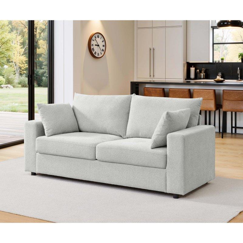 Masif Ahşap Polyester Kumaş Derin Minderli 2 Kişilik Bohem Koltuk - 199 cm - 286022