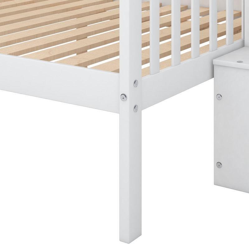 Masif Ahşap ve MDF Ayrılabilen Merdivenli ve Raflı Ranza - 247733